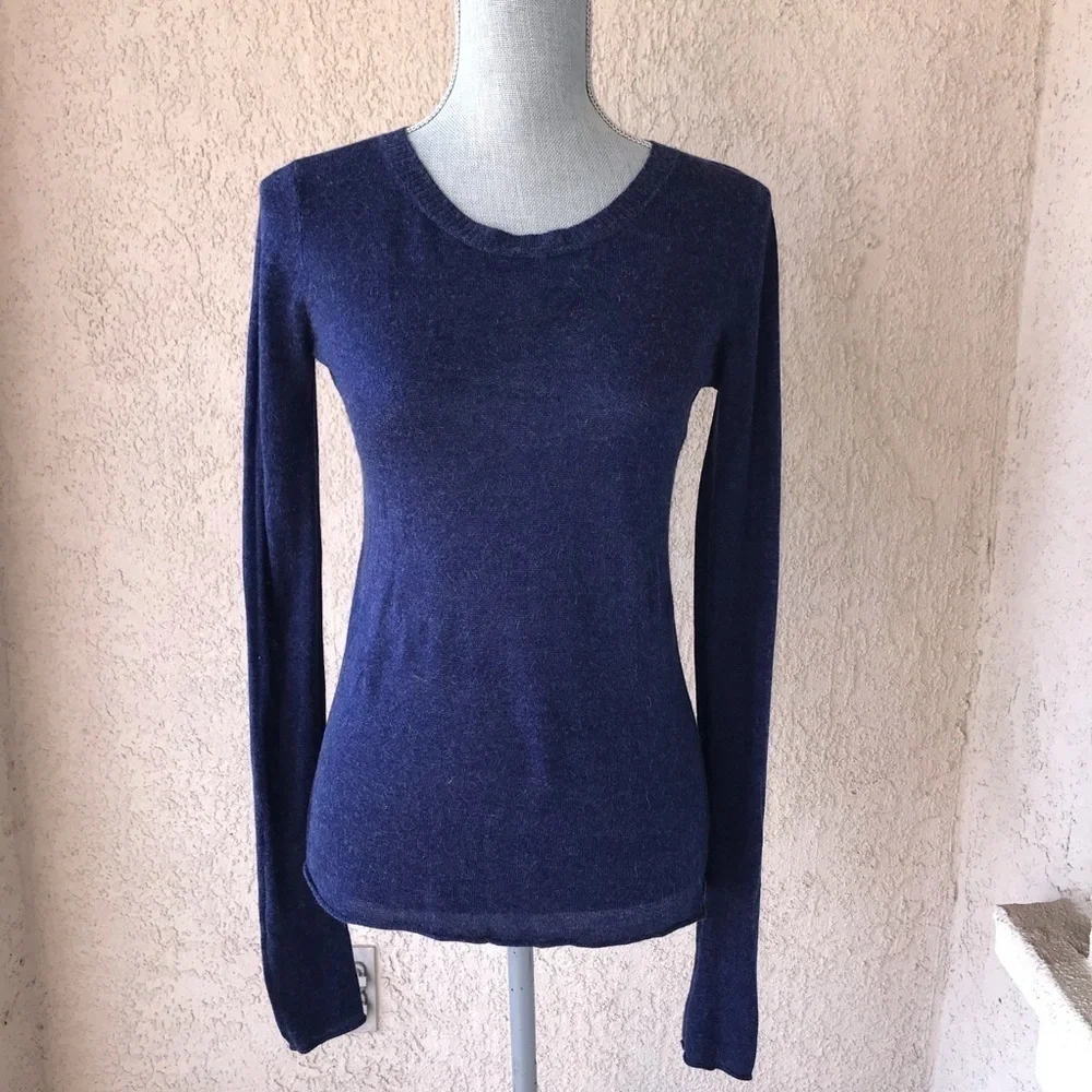 Olivaceous Blue Long‎ Sleeve Sweater Top Angora M